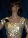Golden Readymade Blouse Choli for Saree (Large)